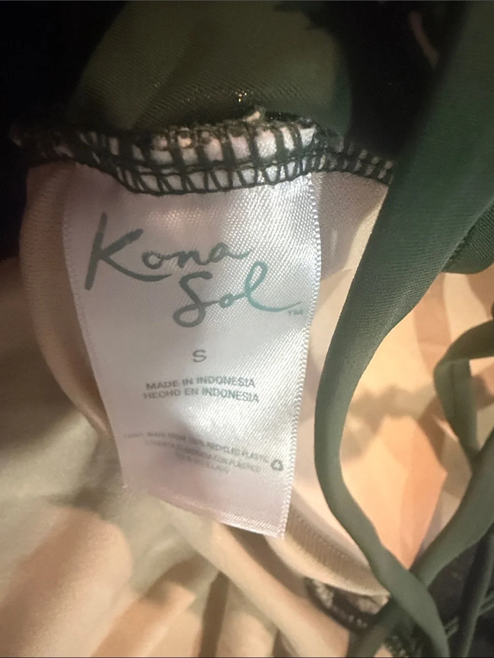Kona Sol Olive Green Strappy One-Piece Swimsuit